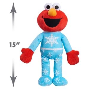 Sesame Street Holiday Elmo 15” Plush Snowflake Outfit Stuffed Animal EUC
